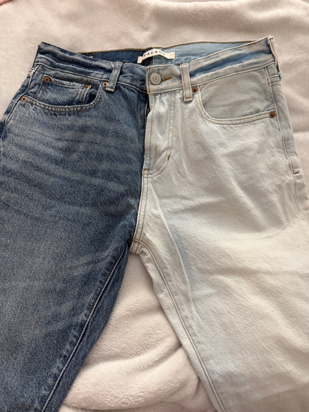 PacSun Two-Tone Blue Denim Slim Taper Jeans